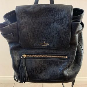 Kate Spade Black Leather Backpack